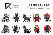 Samurai Cat Icon Collection, a Solid Icon by Akatype Studio (Thumbnail 1 of 3)