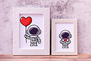 Cute Astronaut couple Valentine day, a Seasonal Illustration by Noey smiley (Thumbnail 5 of 9)