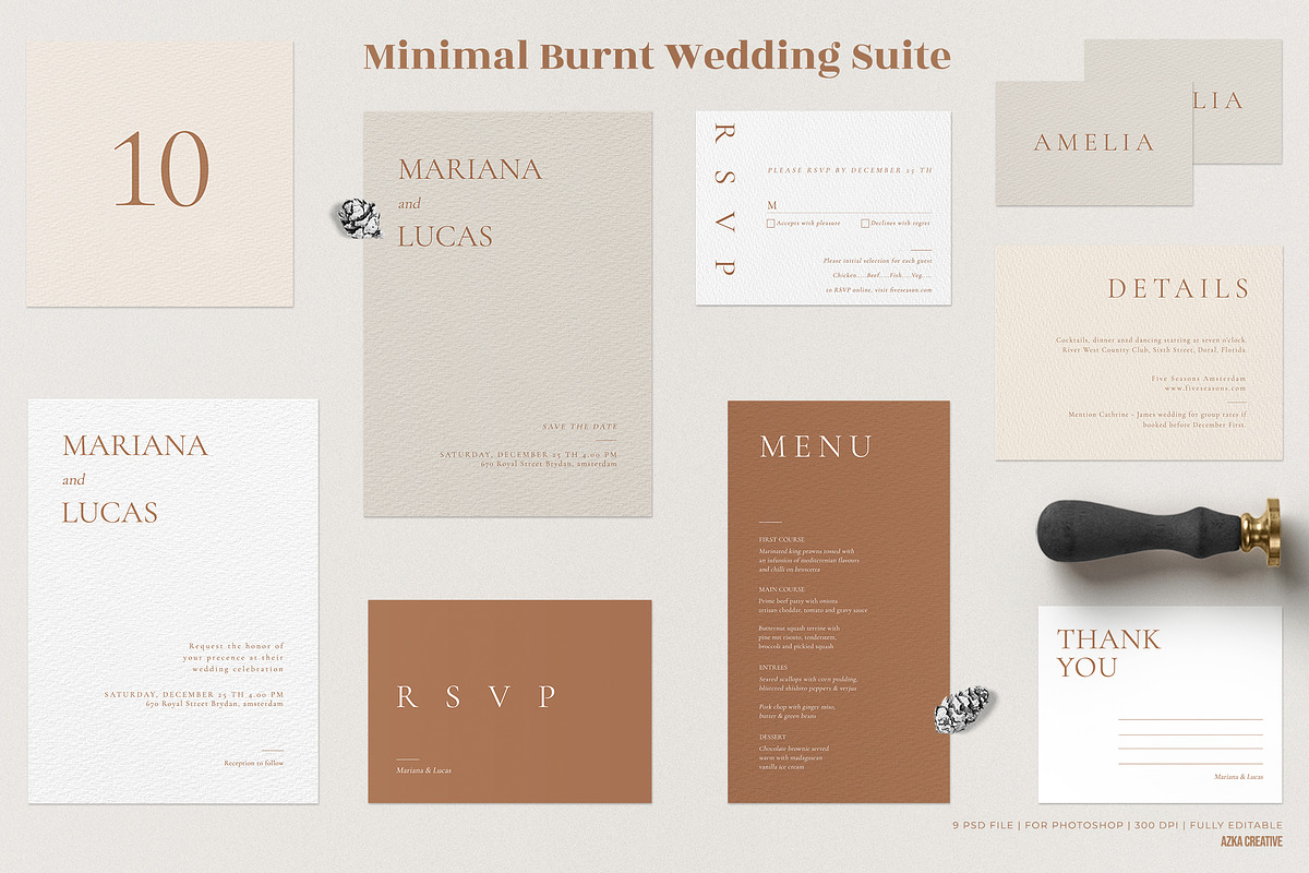 Minimal Burnt Wedding Suite, an Invitation Template by Azka Creative (Photo 1 of 5)