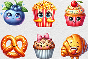 Watercolor Food Character Clipart, an Illustration by Black Bird Studio (Thumbnail 4 of 6)