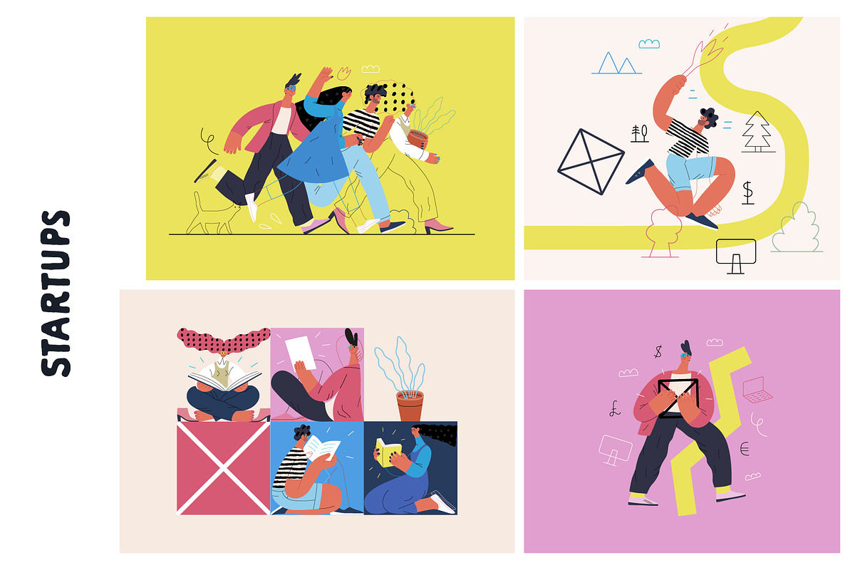 Startups flat vector illustrations, a Templates & Theme by Grivina's shop (Photo 21 of 45)