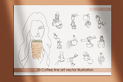 23 Coffee line art vector set, a Food Illustration by velychko.ua (Thumbnail 1 of 3)