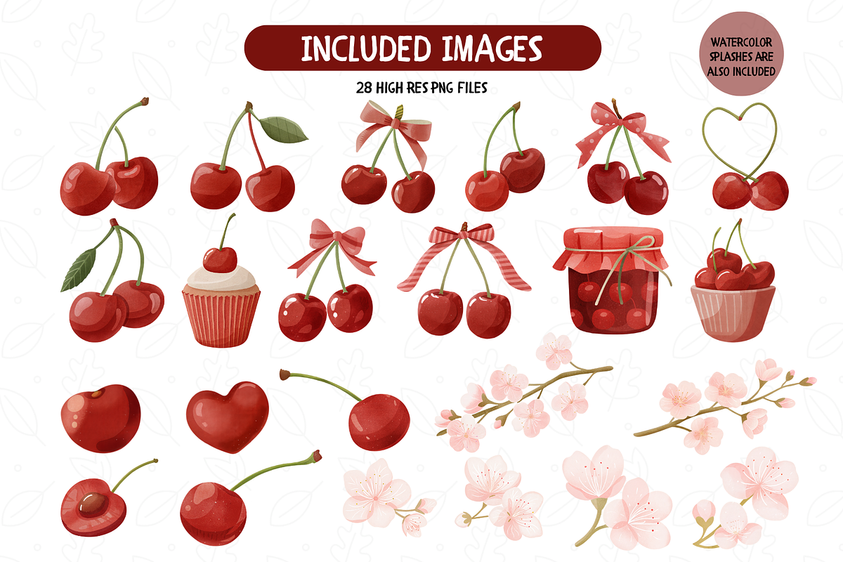 Coquette Cherry Clipart Bundle, an Illustration by TatiMockup (Photo 2 of 4)