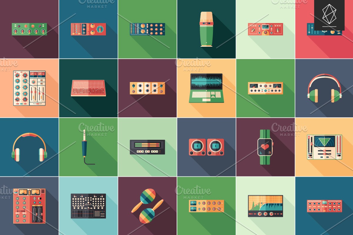 100 Multimedia world flat icons set, an Icon by Yury Velikanov (Photo 4 of 5)
