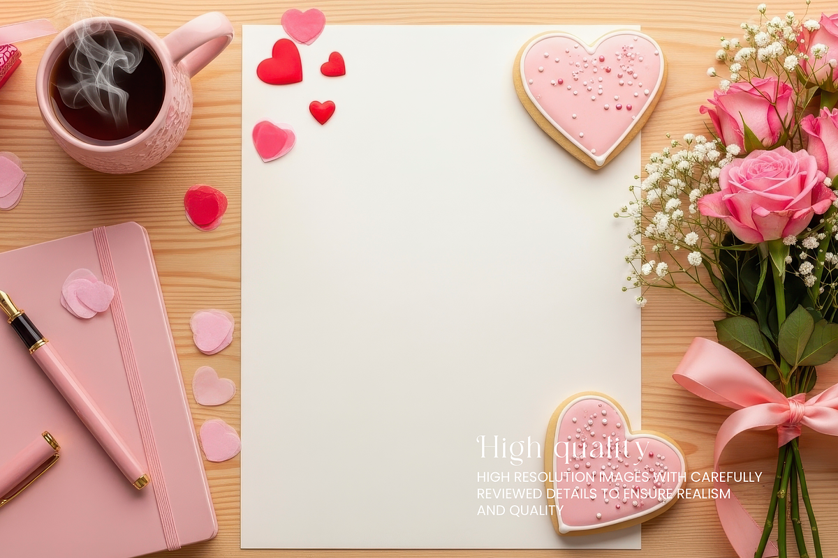 Valentine Aesthetic Desk Scene 400, a Packaging Mockup by KennedyStudio (Photo 6 of 11)