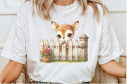 Watercolor Deer Peeking Fence Clipar, an Illustration by Rose Art (Thumbnail 2 of 5)