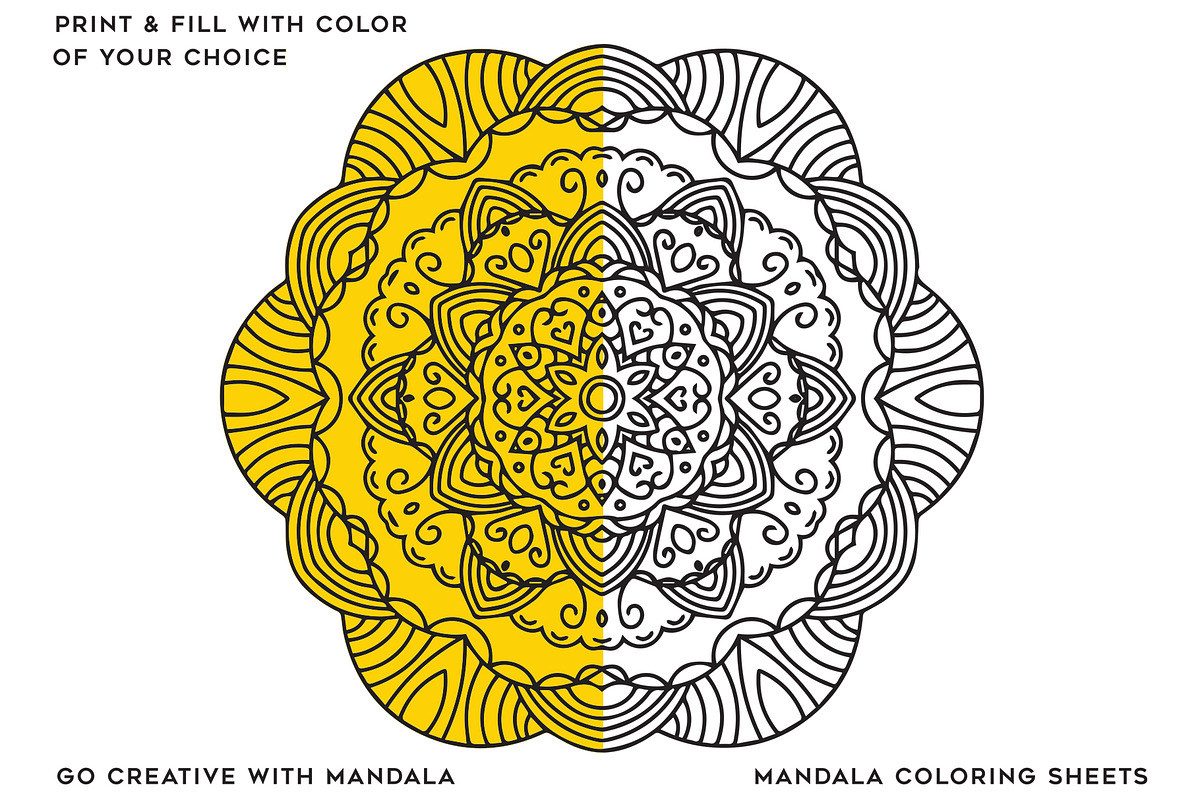 Mandala Art Coloring Pages, a Decorative Illustration by Design Unique (Photo 4 of 7)