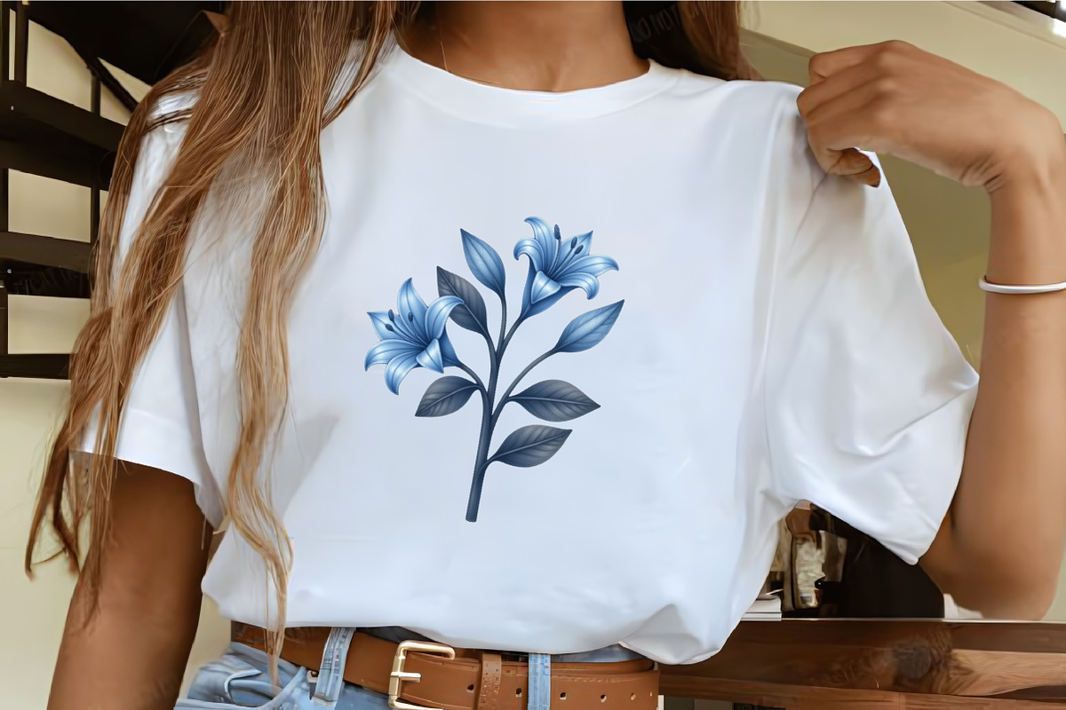 Blue Floral Halloween PNG, an Illustration by CrexoraLab (Photo 2 of 5)