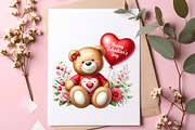 Valentines Day Teddy Bear Clipart, an Illustration by SinaCreation (Thumbnail 5 of 11)