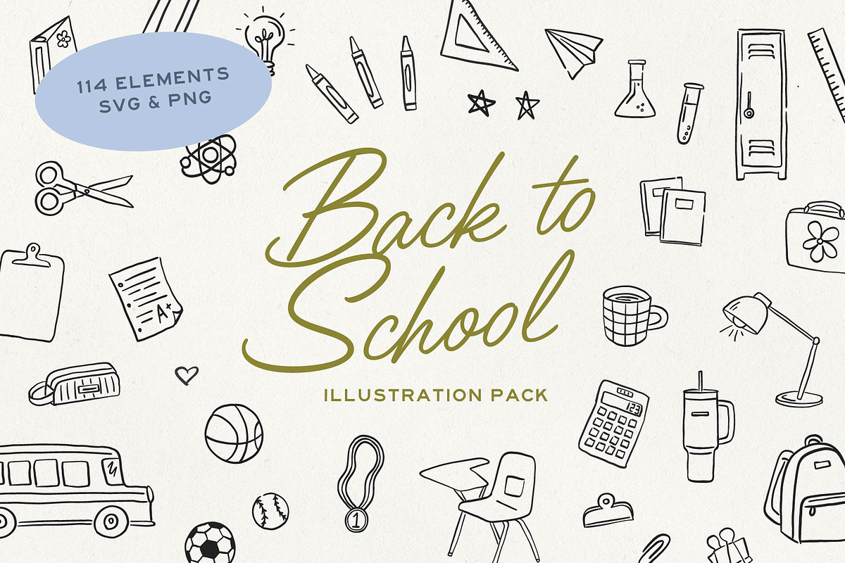 Back to School Hand-Drawn Elements, an Illustration by Claire Emery Designs (Photo 1 of 5)