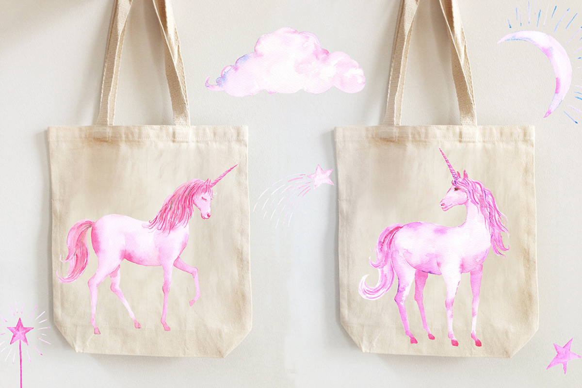 Watercolor Pink Unicorns, an Illustration by Corner Croft (Photo 4 of 5)
