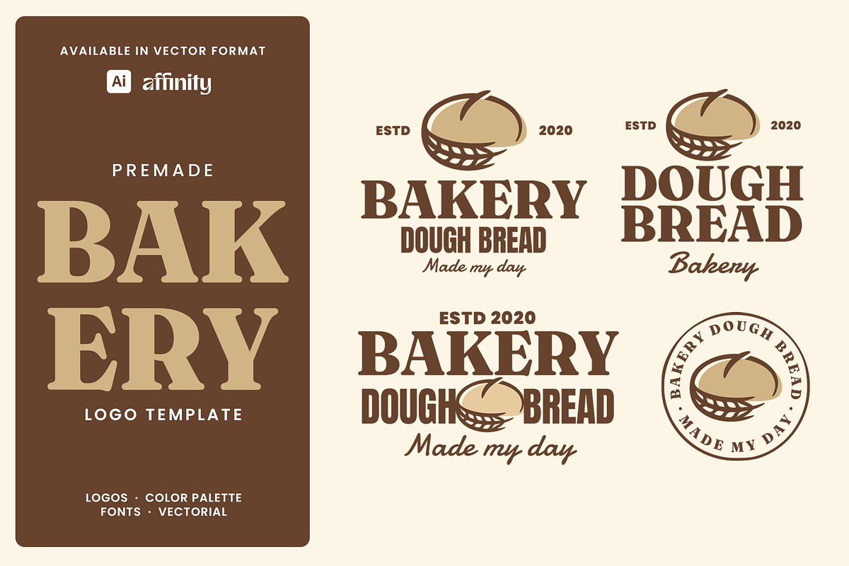Artisan Bread Dough Bakery Logo, a Branding & Logo Template by Headfonts (Photo 1 of 3)