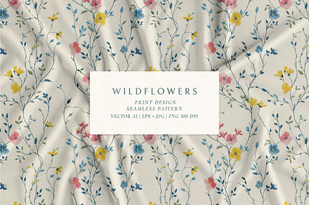 Wildflowers Seamless Pattern, a Pattern Graphic by Olya Creative
