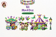 Mardi Gras Clipart PNG Bundle, a Seasonal Illustration by Nicolle's Colorful Art (Thumbnail 1 of 6)