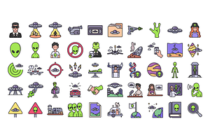 50 UFO And Alien Icons