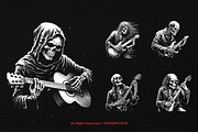 10 Bundle Dark Art Skull Guitarist, an Illustration by Morspective (Thumbnail 3 of 7)