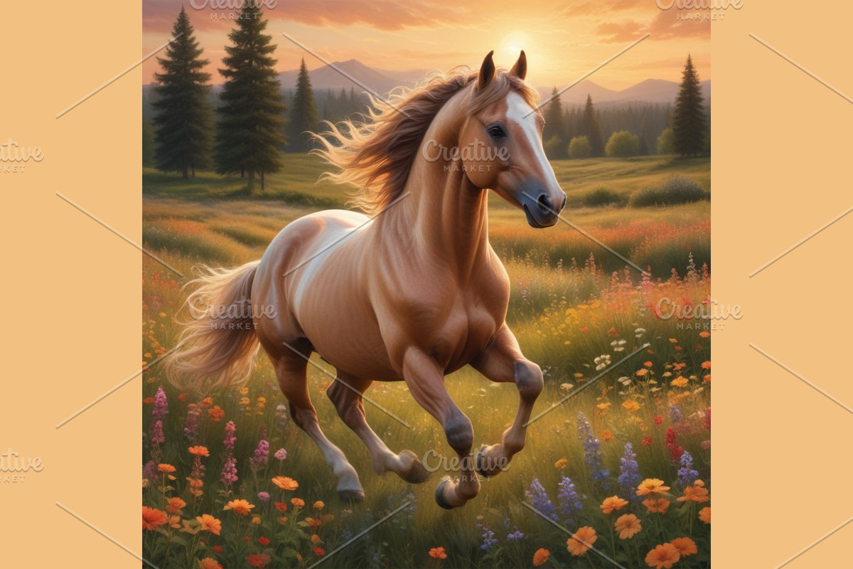 Horse Art Midjourney Prompts, a Background Graphic by Design Laz (Photo 3 of 7)