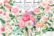 Romantic Summer Garden Watercolor Fl, an Illustration by Sublimation Artist (Thumbnail 1 of 6)
