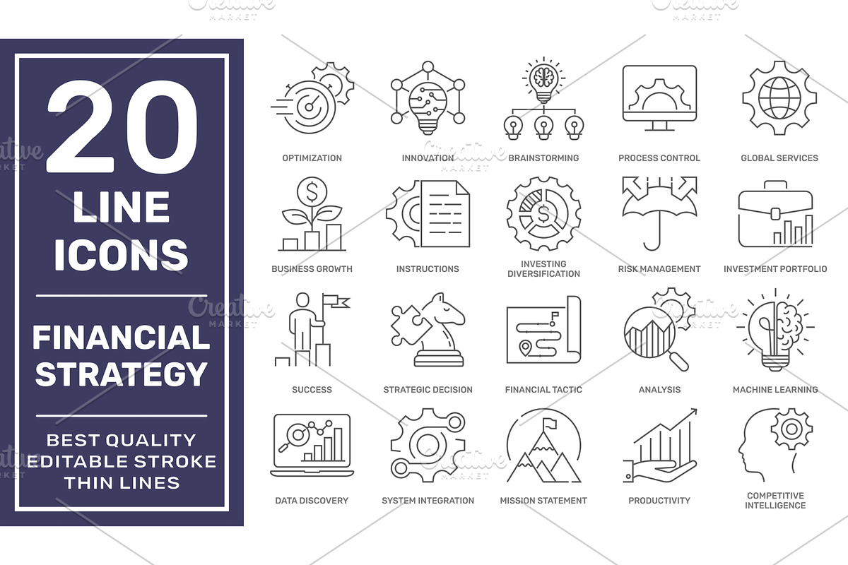 Simple set of financial strategy, a Finance Illustration by defmorph
