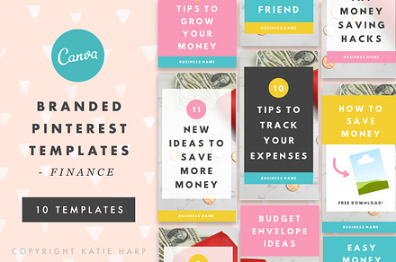 Finance Canva Pinterest Templates