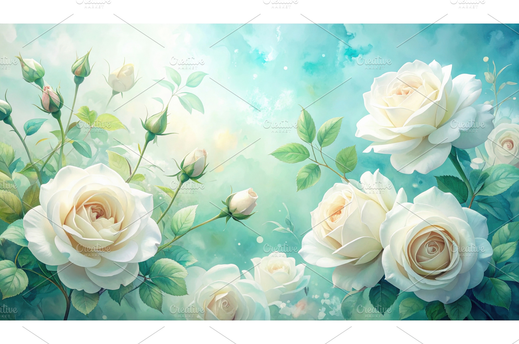 Elegant white roses and buds with, a Nature Photo by Igor Tichonow