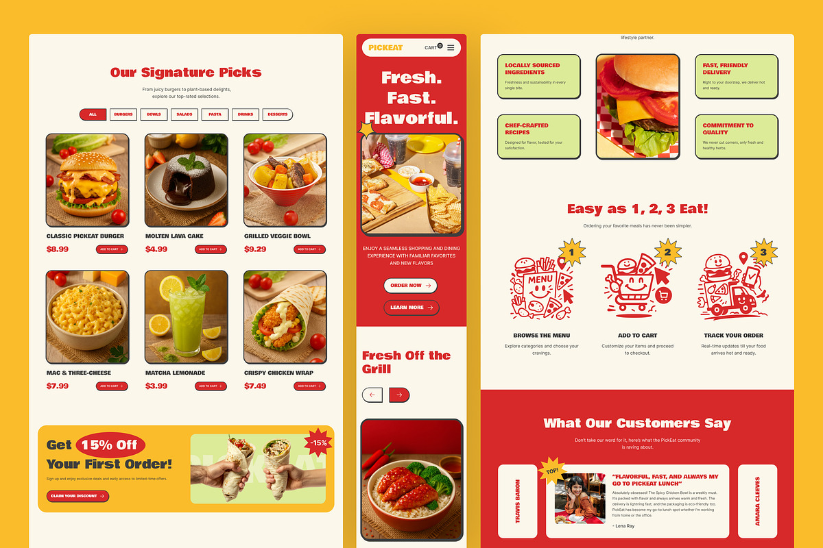 Food Retail & E-Commerce Website UI, an UI Kit Template by peterdraw (Photo 2 of 7)