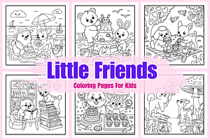 Little Friend Coloring Page For Kids, an Animal Illustration by Coco Bloom
