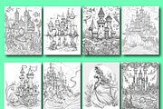 Vintage Fairytale Coloring Pages 3, a Person Illustration by Design Zone (Thumbnail 2 of 6)