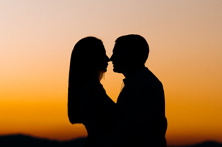 Silhouettes of a loving couple, a Person Photo by Karpyshyn Yuliia