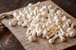 Fresh white beech mushrooms elegantl, a Food & Drink Photo by Alexander Prokopenko