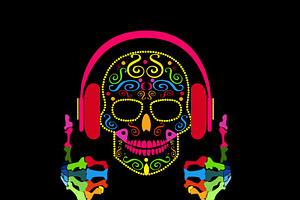 DJ Skull Icon Vivid Colors