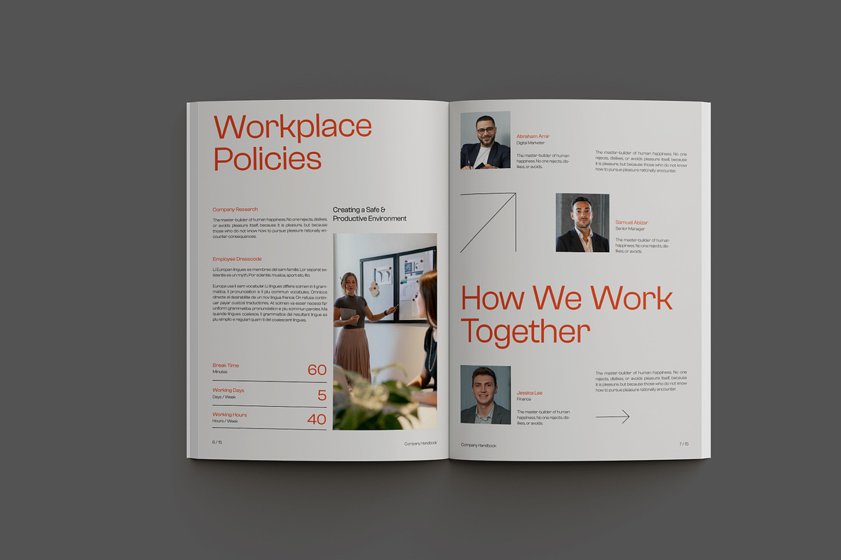 Employee Onboarding Handbook, a Brochure Template by Neermana (Photo 4 of 11)