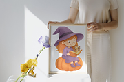 Watercolor Witch Clipart Set, a Seasonal Illustration by PassionPNGcreation (Thumbnail 6 of 9)