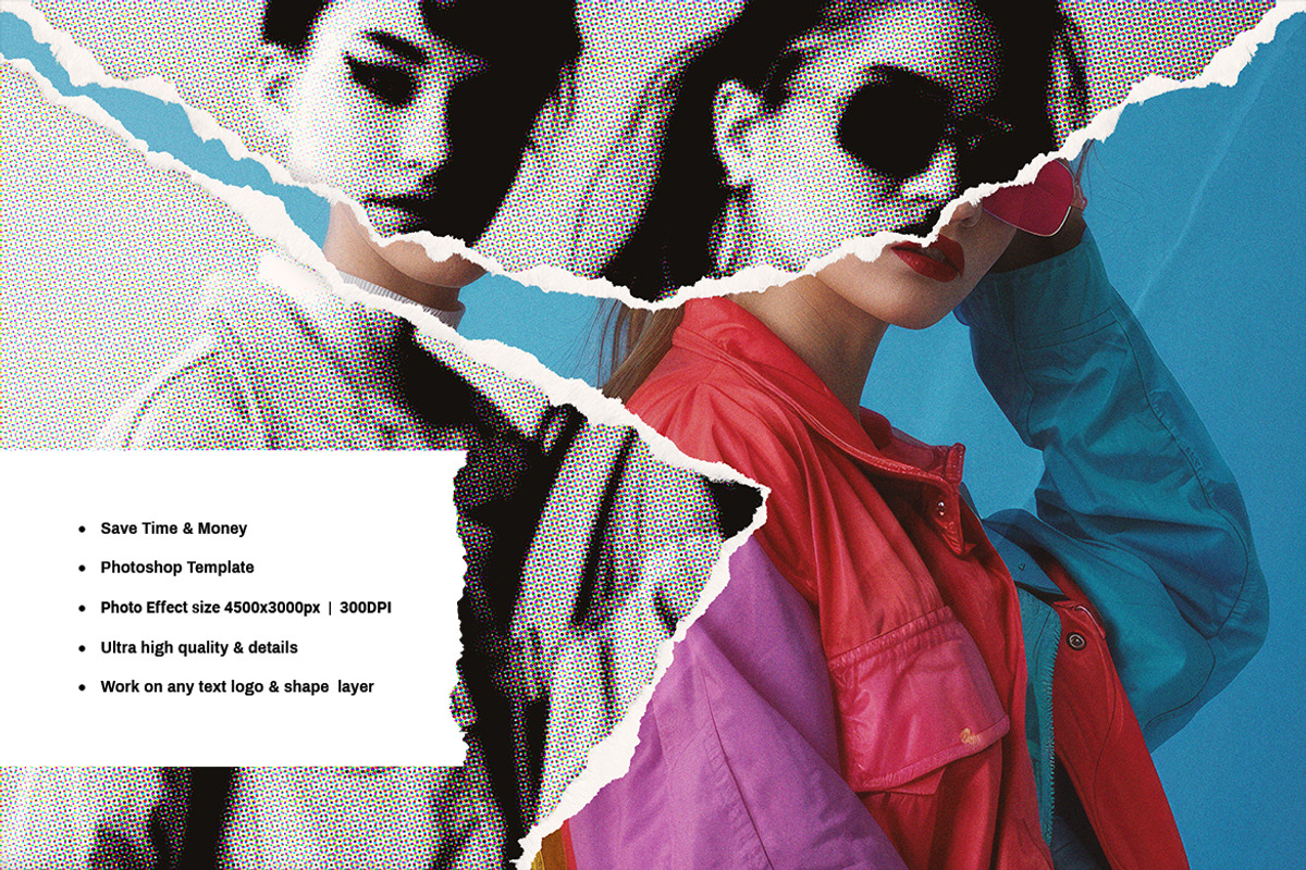 Halftone Ripped Paper Effect, a Layer Style Add-On by iDoodle Studio (Photo 3 of 4)