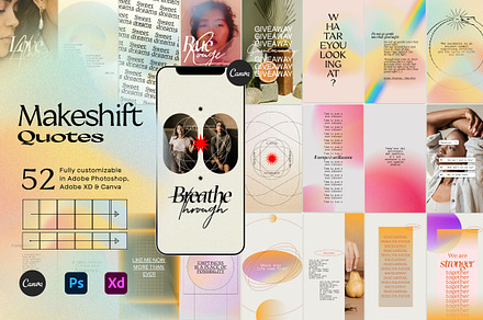 MakeShift Instagram Quotes CANVA PS, a Social Media Template by Sparrow & Snow