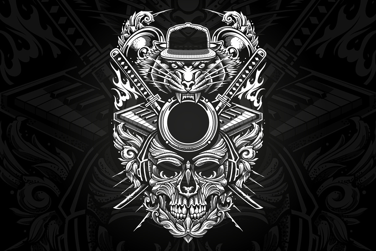 Brutal Musical Print Design | Vector, a Decorative Illustration by Vecster (Photo 2 of 6)