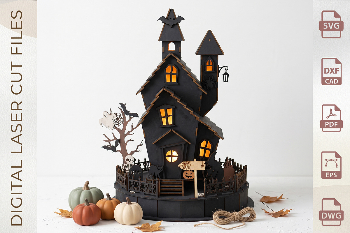 Halloween Haunted House Mansion, an Object Graphic by WoodoraCut (Photo 1 of 9)