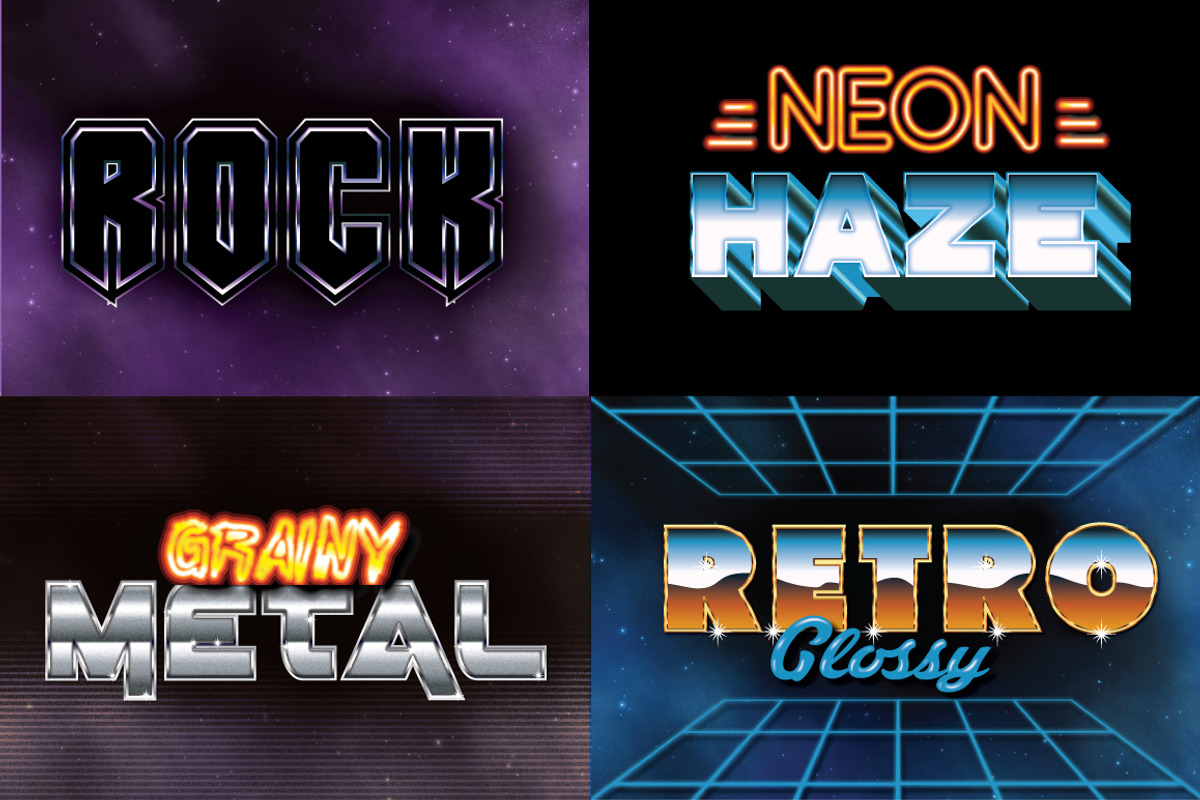 80's Retro Graphic Styles, a Layer Style Add-On by Designdell (Photo 3 of 6)