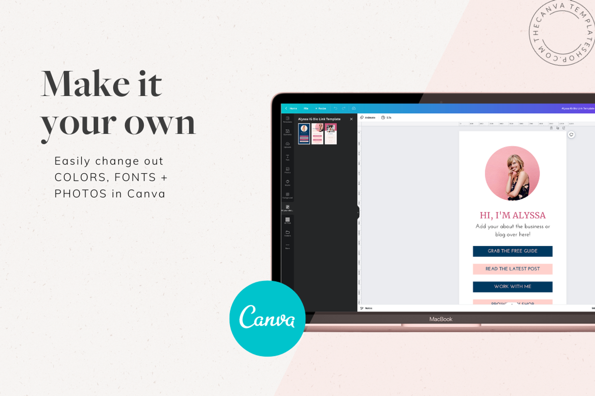 Alyssa Instagram Landing Page, a Graphic by The Canva Template Shop (Photo 2 of 5)