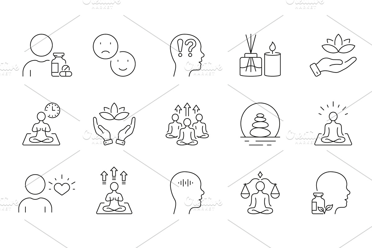 Relaxation and Wellness Line Icon, an Object Illustration by Gentle Studio