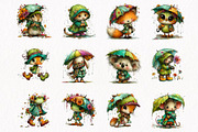 Whimsical Rainy Day Animals Clipart, an Animal Illustration by fashionaddict (Thumbnail 5 of 7)
