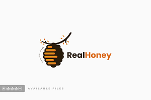 Real Honey Simple Mascot Logo, a Branding & Logo Template by ivan_artnivora