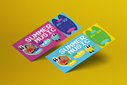 Blue Pixelated Summer Music Ticket, a Card Template by graphicook (Thumbnail 1 of 3)