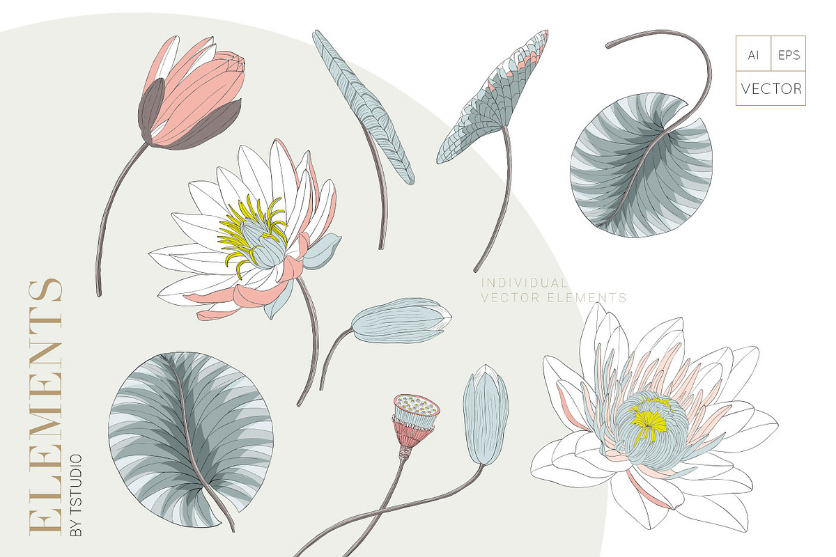 Lotus Vector Pattern & More!, a Wallpaper Graphic by Pink Linen (Photo 13 of 15)
