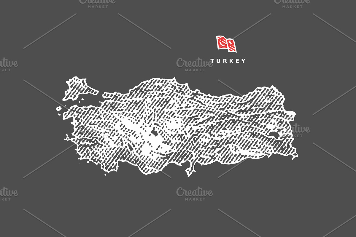 Colored map of Turkey, an Illustration by Irina Trusova (Photo 4 of 4)