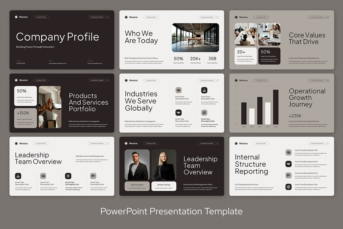 Brown Gray Company Profile, a Presentation Template by Sixtemp (Photo 2 of 3)