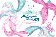 Mermaid Tail Watercolor ClipArt Set, a Graphic by HabitusDesigns (Thumbnail 1 of 13)
