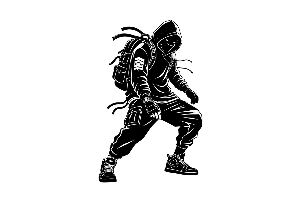 Hooded Street Ninja Silhouette, an Illustration by Gfx_Store (Photo 6 of 10)