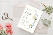 Floral Wedding Invitation Set, an Invitation Template by TemplateCastleStore (Thumbnail 4 of 8)