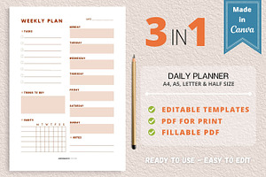 Weekly Planner Template, Canva